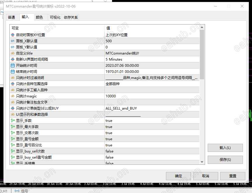 MT5版参数页面