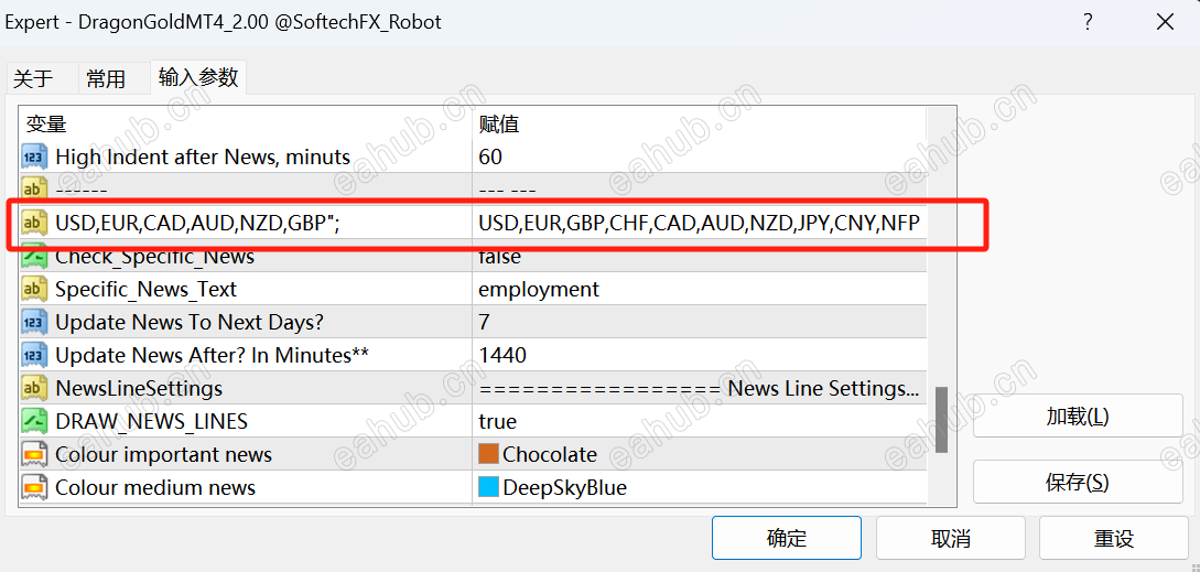 这个就是下载该帖的EA，全是一堆货币对，所以发布的这个信息完全不符。