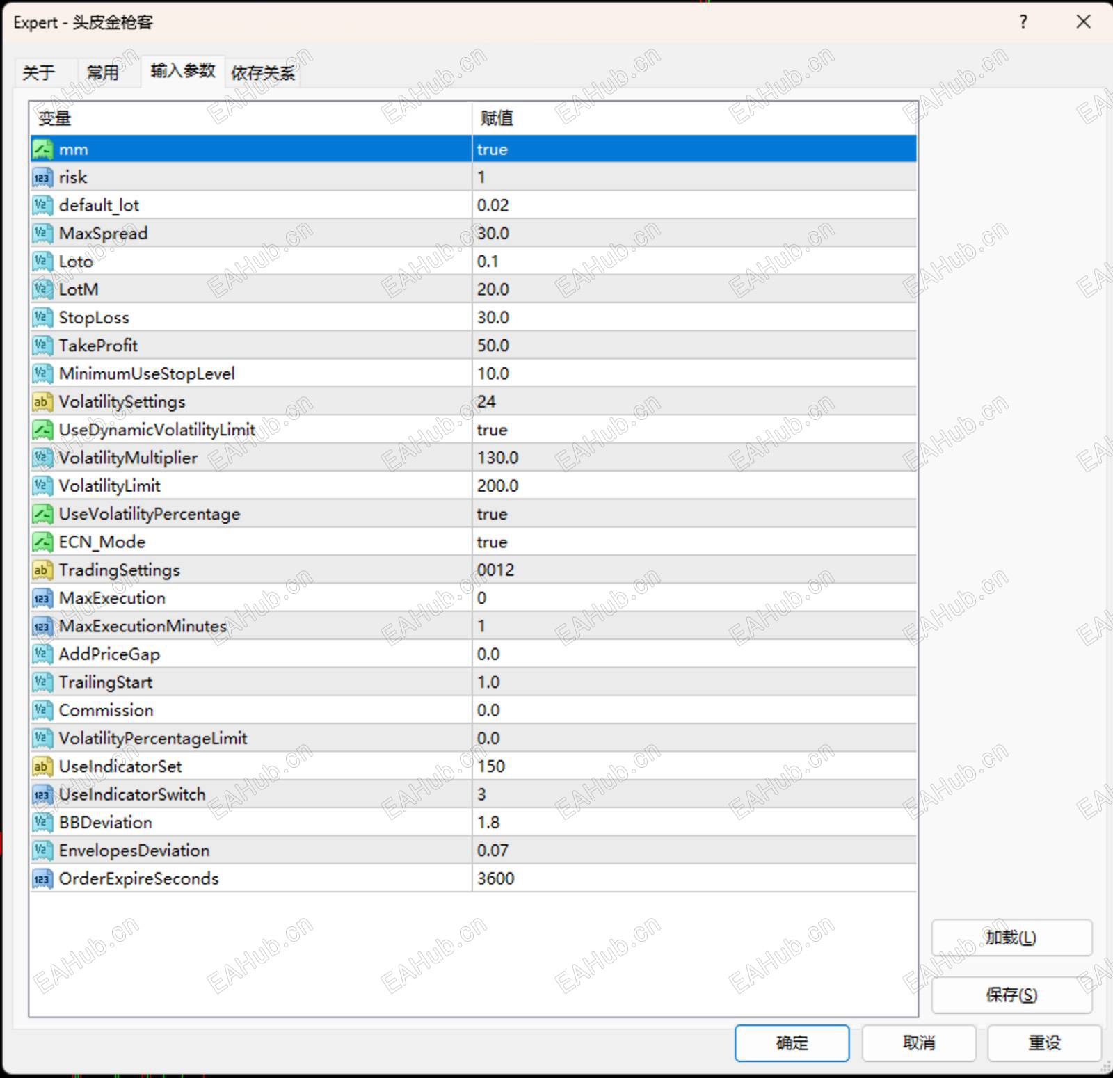 EA参数截图01
