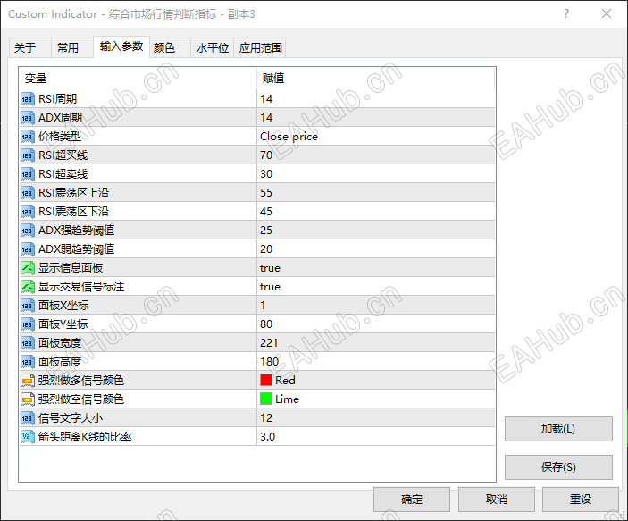 参数输入窗口