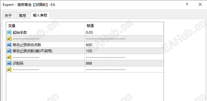 10.27参数图【趋势黄金（加强版）-EA】加载周期15分钟！带移动保护功能！.png.png