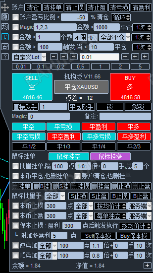 面板界面