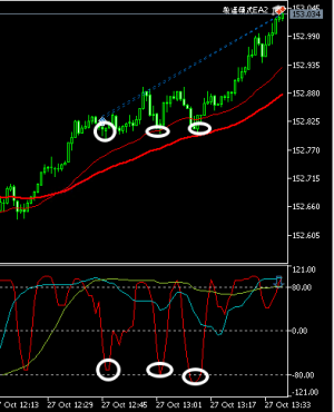 日元 TP 白色圆圈位置都是入场点
标准图形 双重天花板趋势跟随-EAHub外汇论坛