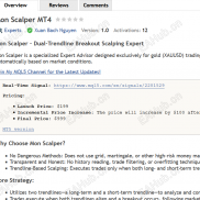 【Mon Scalper MT4 1444+可用】双趋势线突破头皮专家 为黄金设计。不使用网格马丁-EAHub外汇论坛