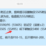 提前提示再次回撤触及5505附近试探多，临盘震荡多时后再次下破S5495.提示5480附-EAHub外汇论坛