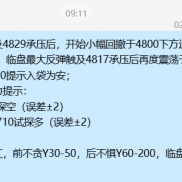 临盘黄金上涨触及4829承压后，开始小幅回撤于4800下方运行。提示触及4810试探空-EAHub外汇论坛