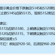 提前提示黄金价格下跌后反弹触及5172附近试探，临盘反弹触及5172附近承压后震荡-EAHub外汇论坛