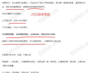 金市日记：4.30日 今日策略 继续空-EAHub外汇论坛