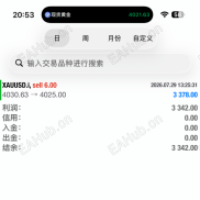 一次一单，止盈止损6美金,黄金交易结果-EAHub外汇论坛