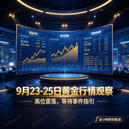 多空博弈白热化，黄金9月23~25日能否突破震荡箱体？-EAHub外汇论坛